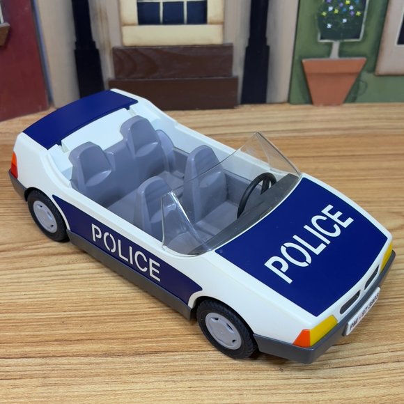 Vintage 1997 Playmobil Police Car Vehicle 90's Toy with 3 Police Figures - Picture 10 of 12